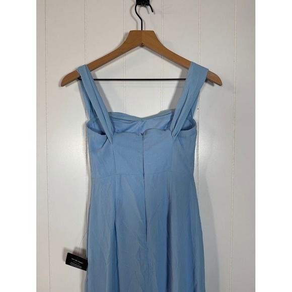 Lulus Light Blue Off-the-Shoulder Sweetheart Neckline Maxi Dress Slit XS - Picture 8 of 15